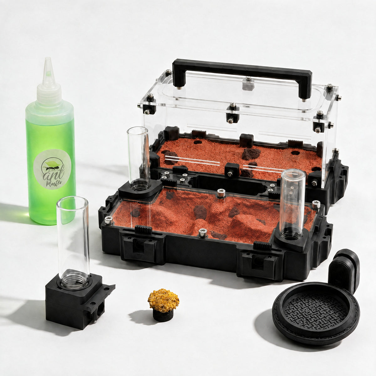 Kit Hormiguero Terra L V2 con yeso Sandust Red